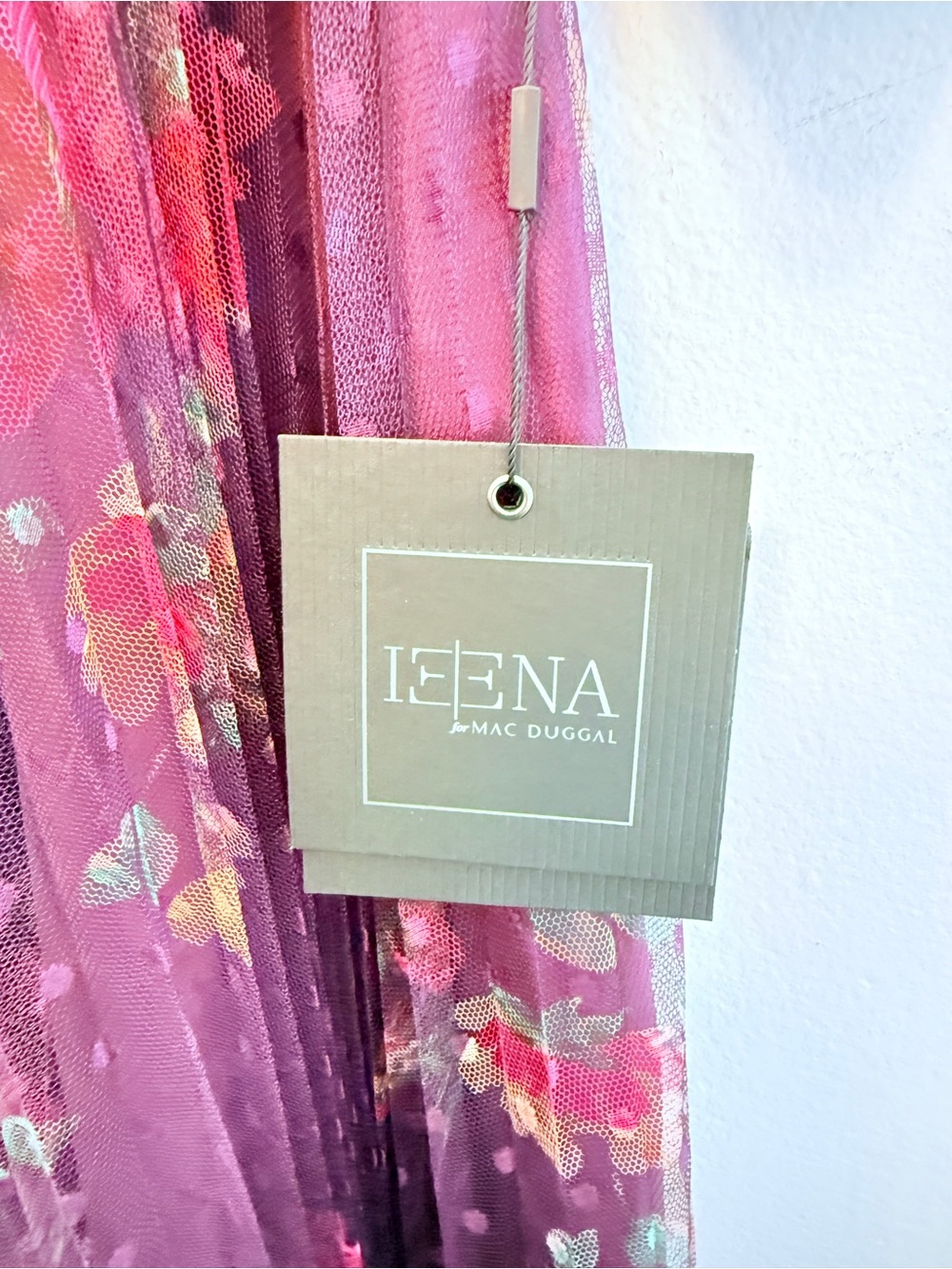NWT! IEENA FOR MAC DUGGAL Purple Floral Flutter Sleeve Midi Dress Size 4 - Picture 9 of 16